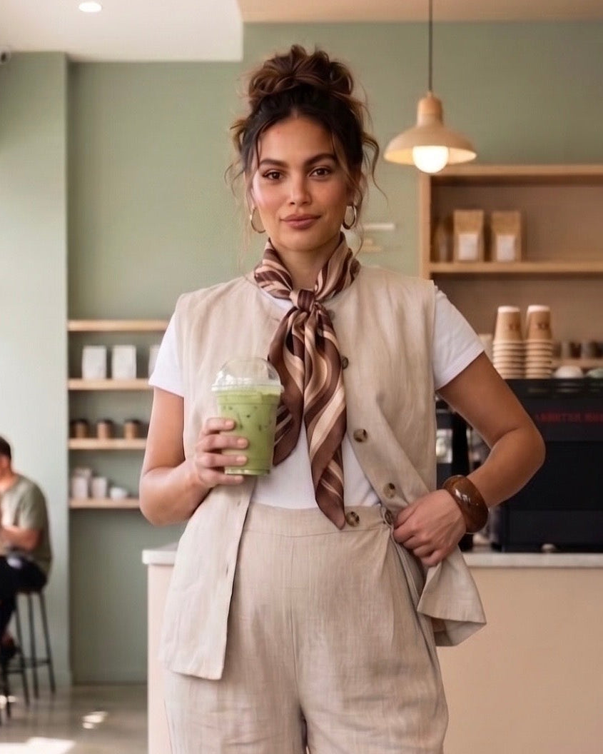 The Beige Linen Vest