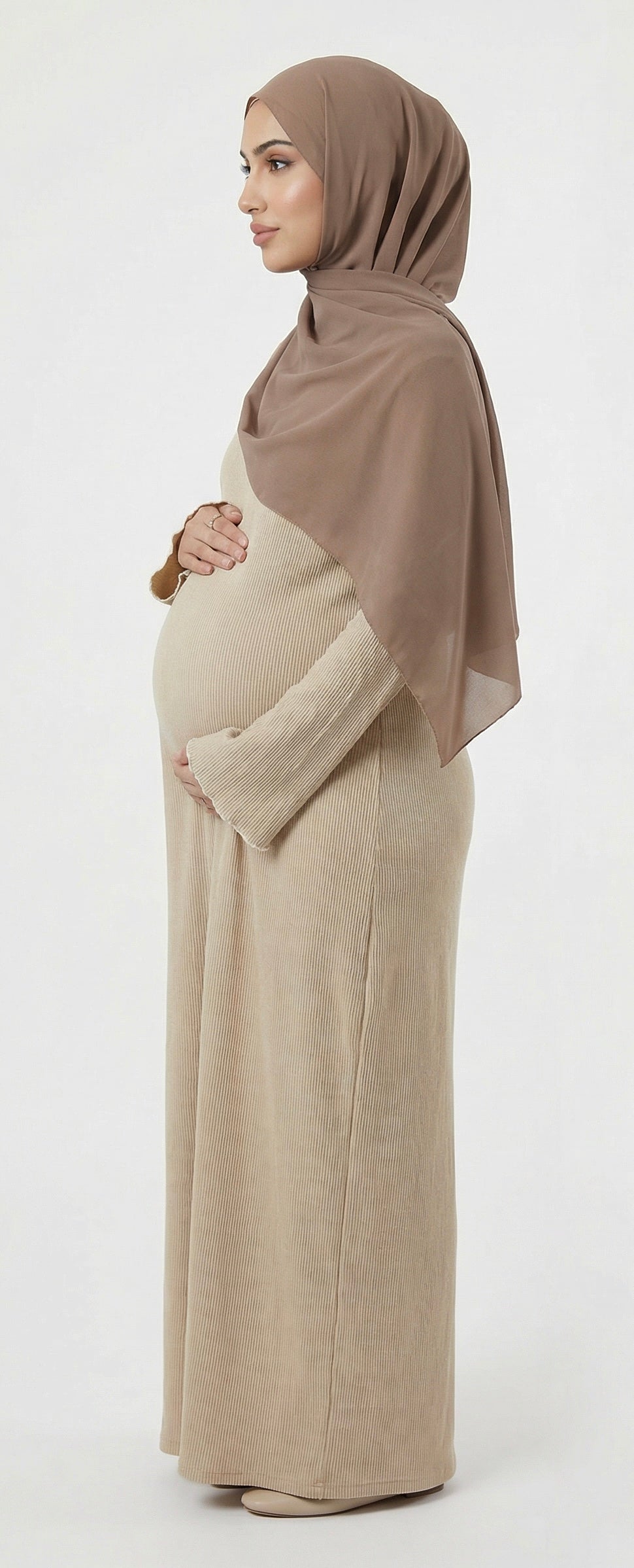Maternity Dress in Beige
